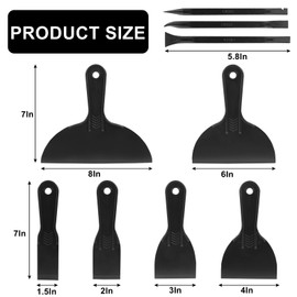 Murtenze 12PCS Putty Knife, Plastic Paint Scraper, Multipurpose Spackle Knife, Spatula Scraper Cleaning Tools For Caulking, Spackling, Painting, 3D Printing, Wallpaper, Drywall, Putty Knife Set