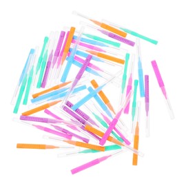 GANAZONO 50Pcs Portable Interdental Brushes for Cleaning Ergonomic Straight Handle Cleaning Tools with Gentle Bristles for Oral Hygiene Travel Friendly Toothpick