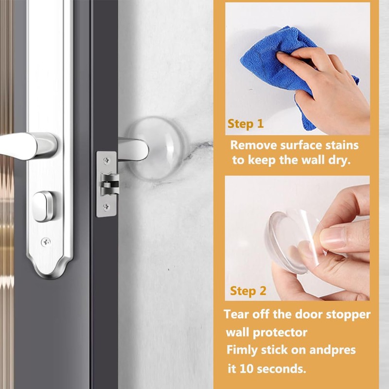 6pcs Door Stopper, Clear Rubber Feet Pads, Self Stick Noise