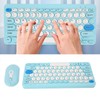 Keyboard and Mouse Combo, Cute Retro Keyboard with Round Keycaps,