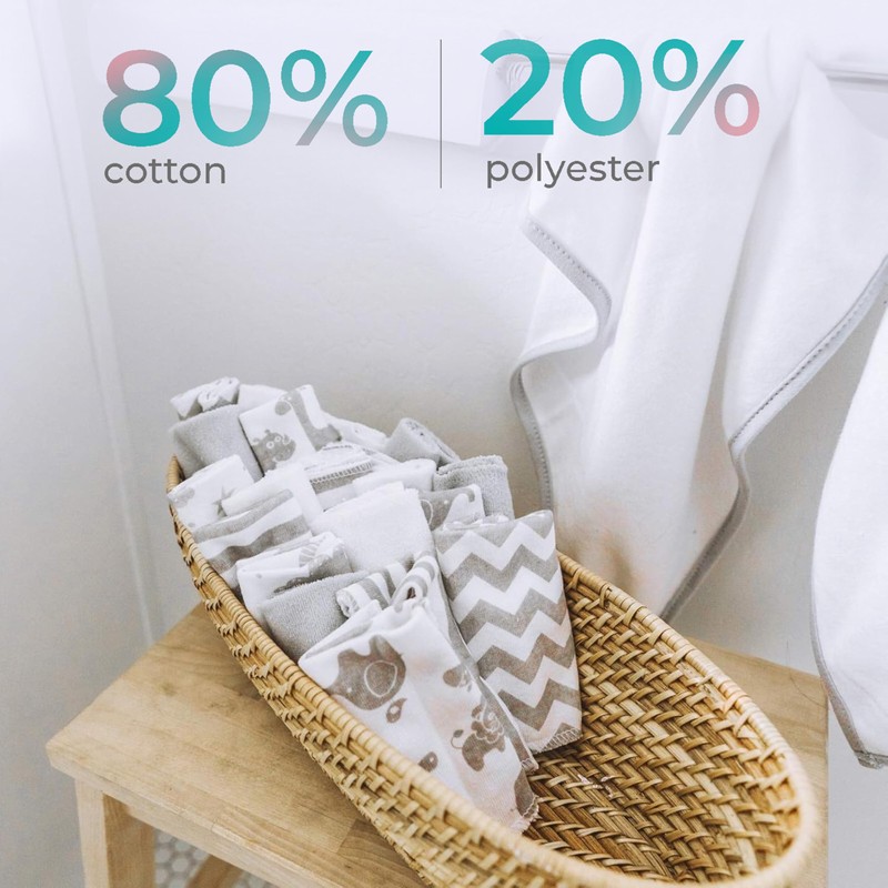 Spasilk Washcloth Wipes Set for Newborn Boys and Girls, Soft