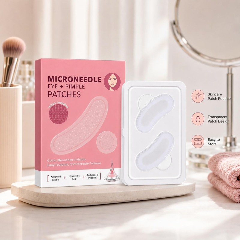 Parches de microagujas for ojos y espinillas, 12 puntos redondos