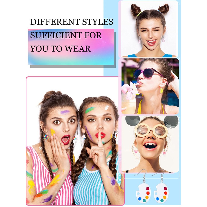 Hicarer 20 Pairs Cute Weird Earrings Funny Dangle Drop Earrings