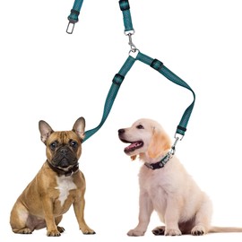 TAKMOO Correa para Perro, Correa Doble para Perros Ajustable, Correa Giratoria 360 ° sin Enredos, Reflectante Correas para 2 Perros Pequeño Medianos y Grandes, Cómodo, Amortiguador (Verde)