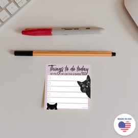Mini Cat Funny to Do List Sticky Notes | Things to Do Today So My Can Can Live a Better Life | Cat Lover Gift | 3x3 inches, 3-Pack by DAILY RITMO