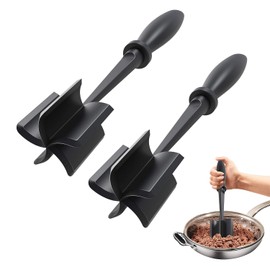 2PCS Meat Chopper, High-Temp Heat-Resistant Ground Meat Masher, Nylon Non-Stick Meat Masher,Potato Masher,Ground Beef Masher, Mix and Chop Kitchen Tool