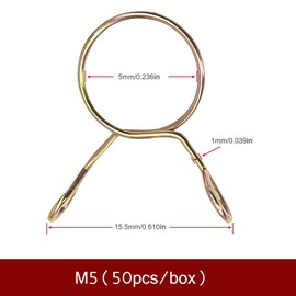 Ezitruz Pack of 50 spring hose clamps, fuel line clamps, spring band clamps, petrol hose clamps, hose clamps 5 mm, hose clamp for car, motorcycle, scooter, ATV