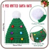 Jeyiour Christmas Tree Hats Winter Knitted Crochet Beanie Santa Hat