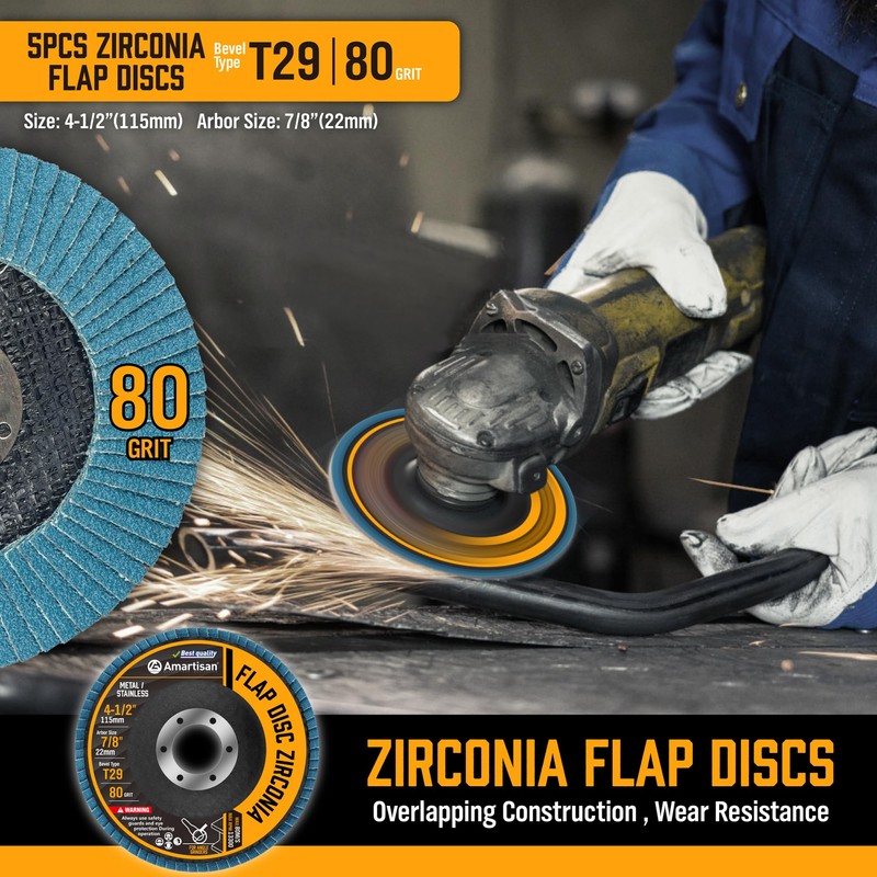 AMARTISAN 30-Pack Angle Grinder Wheels & Flap Discs 4-1/2" Inches