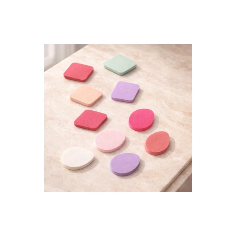 Set 10 Esponjas de Maquillaje Delgadas – Aplicación Precisa Para