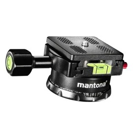 mantona Panorama Head 360 Degree with Bubble Level and Quick Release Plate