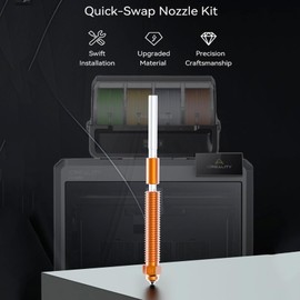 Creality Original K2 Plus Nozzle 0.4mm, Unicorn K2 Plus Quick-Swap Nozzle Kit, All-Metal Integrated Hardened Steel (SKD11) Nozzle Kit for K2 Plus 3D Printer, 1PCS