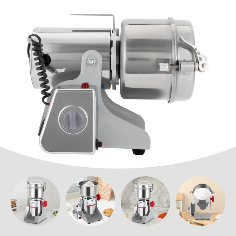 CUBELLIN Electric Grain Grinder Stainless Steel Spice Grinder Commercial Grain