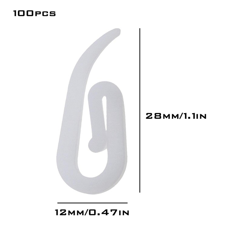 VGOL 100PCS Curtain Hooks Drapery Hooks Curtain Rollers Window Curtain