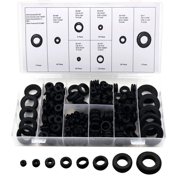 RUMMAIX Rubber Grommets for Wiring - 8 Sizes (1/4", 5/16",