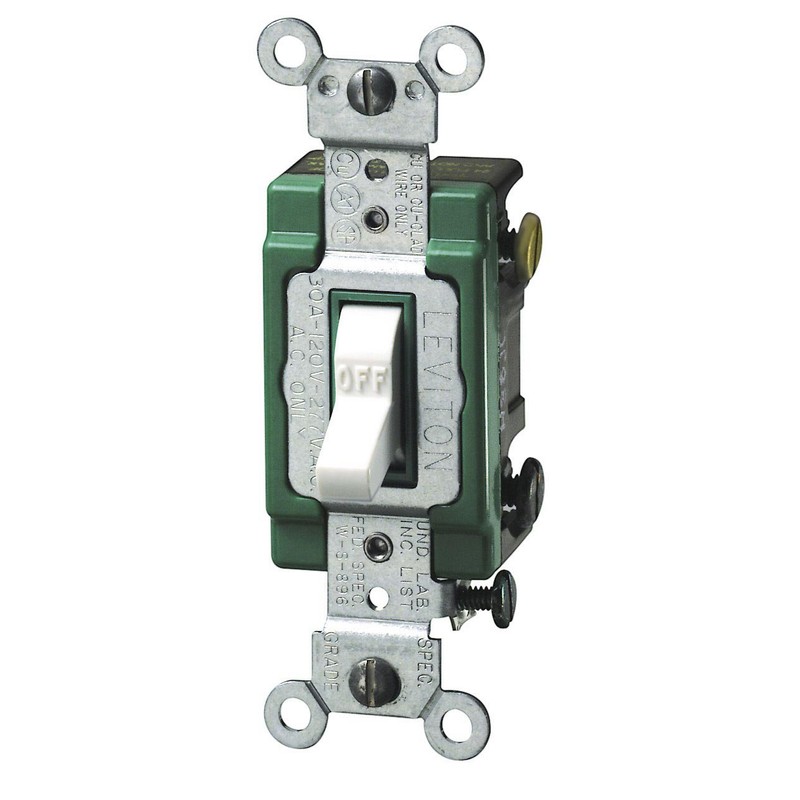 Leviton 30 Amp, 120/277 Volt, Toggle Double-Pole AC Quiet Switch,