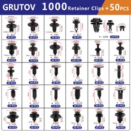 Car Clips Bumper Clips Shield Retainer Clips Plastic Rivets 1050PCS Automotive Push Pins Assortment Xmas Tree Fasteners Kit Most Common Sizes Auto Body with Removers for Ford Honda Chrysler GM Blue