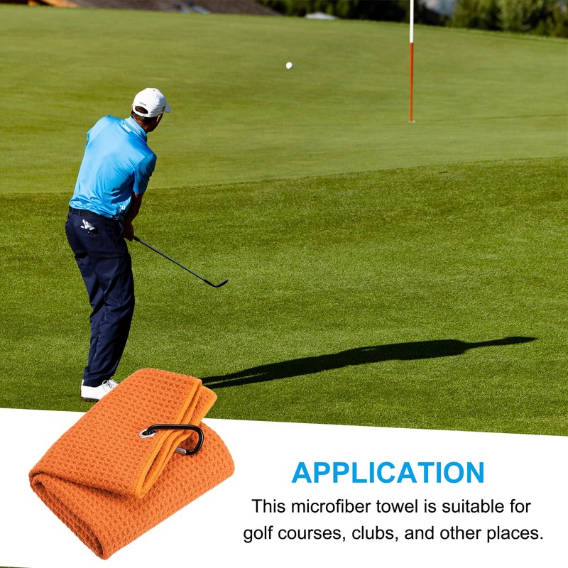 PATIKIL 12"x12" Tri-Fold Golf Towels, 2 Pack Waffle Pattern Towels