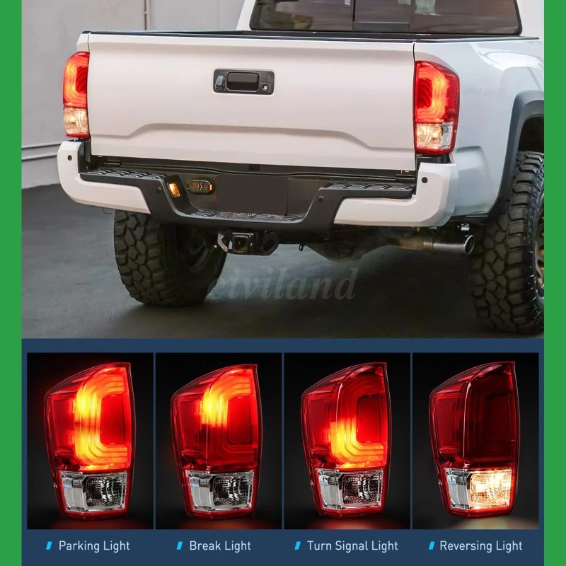 Left+Right Tail Lights Brake Lamps for 2016 2017 2018-2023 Toyota