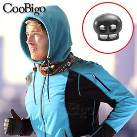 10 Pack Bungee Spring Cord Lock Fastener, Plastic Toggle Stopper for Paracord DIY Crafting DrawString Clasp Elastic Shoe Lace Glove Flashlight Rope Lock Clip Double Hole Adjuster