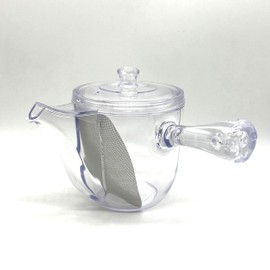Unbreakable Transparent Teapot, Large Capacity, 18.3 fl oz (520 ml), Clear (Noguchi Kumataro Tea Garden Limited Logo) with Leaflet for Brewing Tea, Made in Japan, Plastic, Dishwasher Safe, Bleach Safe