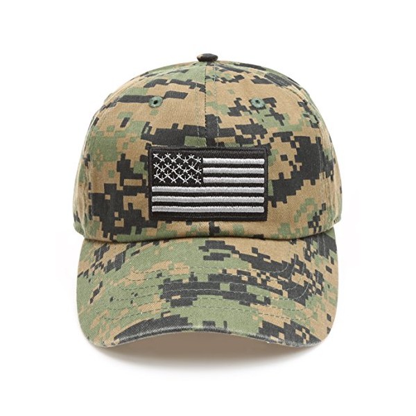 MIRMARU Tactical Operator USA Flag Cotton Low Profile Cap with Adjustable Strap (Digitalcamo)