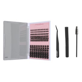 DIY Lash Extension Kit 126 Cluster Segmented Individual Eyelash Extension Set with 8ml Eyelash Adhesive