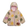 Osh Kosh B'Gosh Girls Reversible Sherpa-to-Puffer Hooded Jacket, Floral, 5/6
