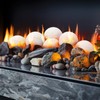 Sasylvia 6 Pcs Ceramic Fire Balls Fire Pit Balls, White