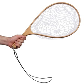 DYTesa Fly Fishing Net, Soft Mesh Trout Net with Curved Handle, Catch and Release for Freshwater, Saltwater, Gift for Anglers & Fly Fishing Enthusiasts