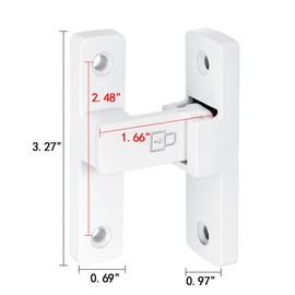 Wocoe 2 Packs White 90 Degree Barn Door Latches ，Premium Zinc Alloy Latch - Flip Gate Latches ，for Cabinet,Barn,Sliding,Bathroom,Garden Doors Applications