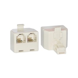 Phone Splitter (Straight), RJ11 6P4C Male to 2 RJ11 6P4C Female