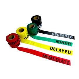 Triage Tape Kit/Contains 8 rolls of tape: Minor, Deceased, Immediate, Delayed