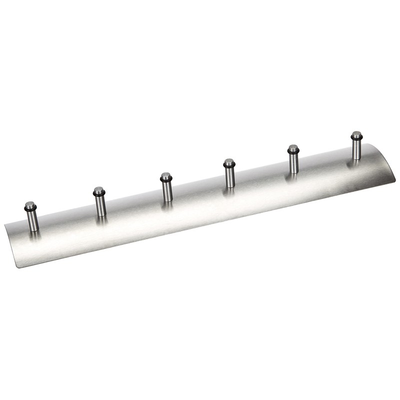 Zeller 13886 Stainless Steel Key Hook Rack with 6 Hooks,‎Aluminium,Pink,34