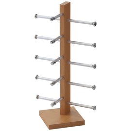 SUGGEST Sunglasses Stand, Eyeglass Stand, Choose Colors, 5 Pieces, Storage, Display, Assembly Type, Sunglasses, Glasses, Interior, Stylish (Wood Grain)