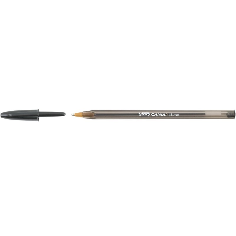 BIC Pack of 3 Large Black Crystal Ballpoint Pens 1.6mm