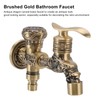 Water Tap 2 Handles 1 Hole Oil Rub Antique Dragon