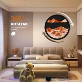 Mtadmai Moving Sand Art, 3D Sand Art Pictures Deep Sea Sandscape Living Room Decoration, 360° Rotate, Glass Crafts Solid Wood Frame, Relaxing Mood Home Office Work Wall Art Decor