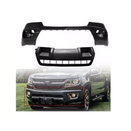 Front Bumper Cover & Skid Plate Compatible with 2015 2016 2017 2018 2019 2020 Chevy Colorado 23484644 GM1000993 GM1095204 22893870