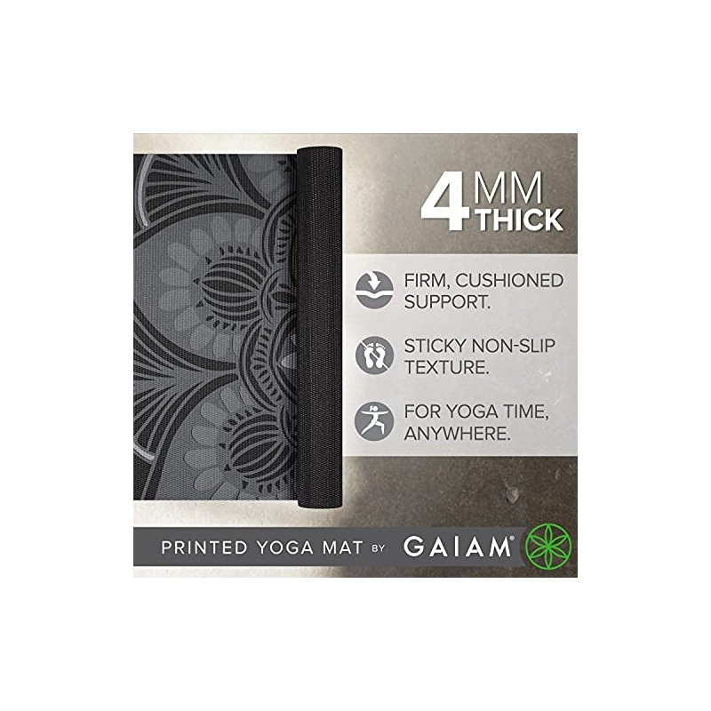 Gaiam - Alfombrilla de yoga con estampado antideslizante para todo
