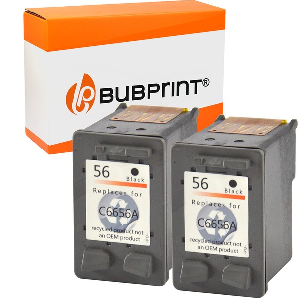 2 Compatible Printer Ink Cartridges Compatible replacement for HP 56