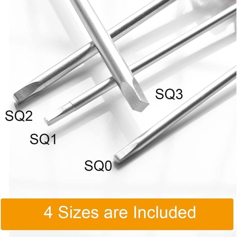 SKZIRI Square Head Screwdriver Set 4 Sizes SQ0 SQ1 SQ2