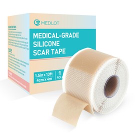Silicone Scar Sheets, 1.55” x 156” - 4M, Medical Silicone Scar Tape Roll, Reusable Scar Strips for Surgical, C-Section, Keloid Bump, Stretch Marks, Acne, Hypertrophic Scar Treatment