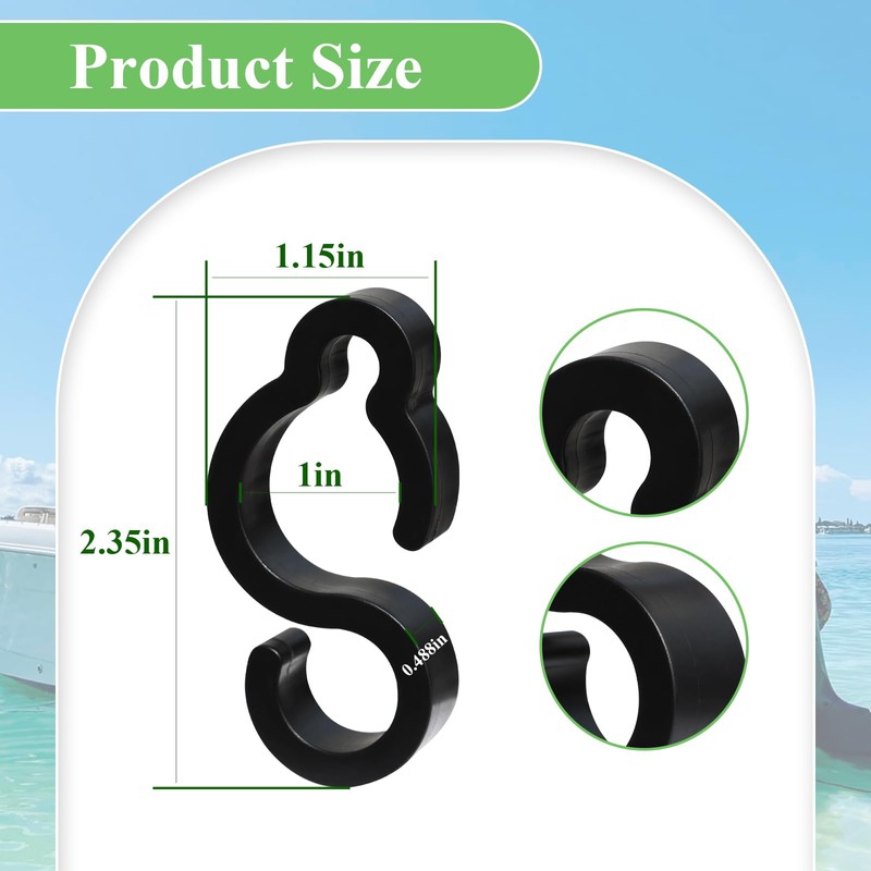 10 Pcs Electrical Marine Shore Power Cable Clips, S Style
