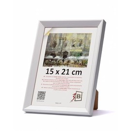 3-B VIK Picture Frame, White, 15 x 21 cm (A5), Wooden Frame, Photo Frame, Document Frame with Acrylic Glass