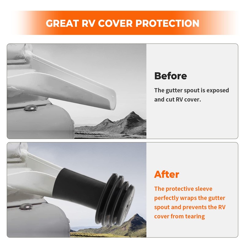 RV Cover Protector, Alpha Rider RV Gutter Spout Cover System，RV