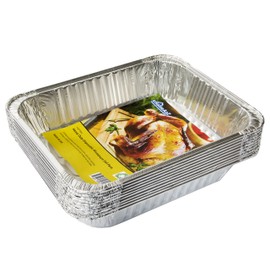 eHomeA2Z Aluminum Pans Disposable Half Size (10 Pack) 9" x 13" Prepping, Roasting, Food, Storing, Heating, Cooking, Chafers, Catering, Buffet Supplies (10, Half Size)