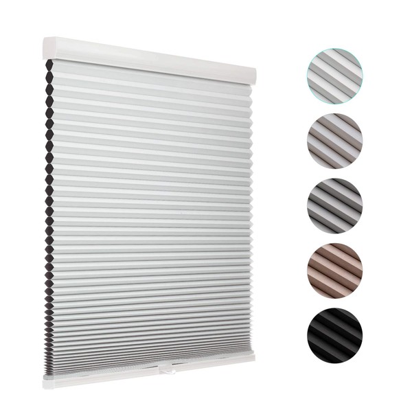 MYshade Cordless Cellular Windows Shades Blackout Blinds for Windows Easy to Install 28" W X 50" H(White), CEL28WT50C