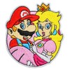 Mario Game Character Holding Princess Peach 3.5 Inches Tall Embroidered