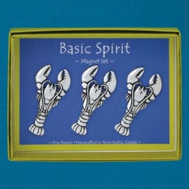Basic Spirit Lobsters Medium Pewter Magnet Set for Kitchen Office Refrigerator Outdoor Picnic Home Decorative Gift